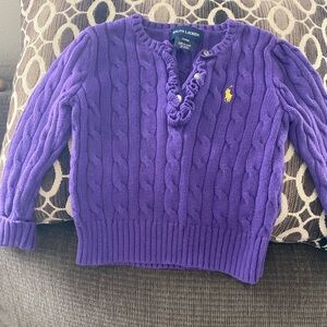 Ralph Lauren Purple Cable Knit Sweater